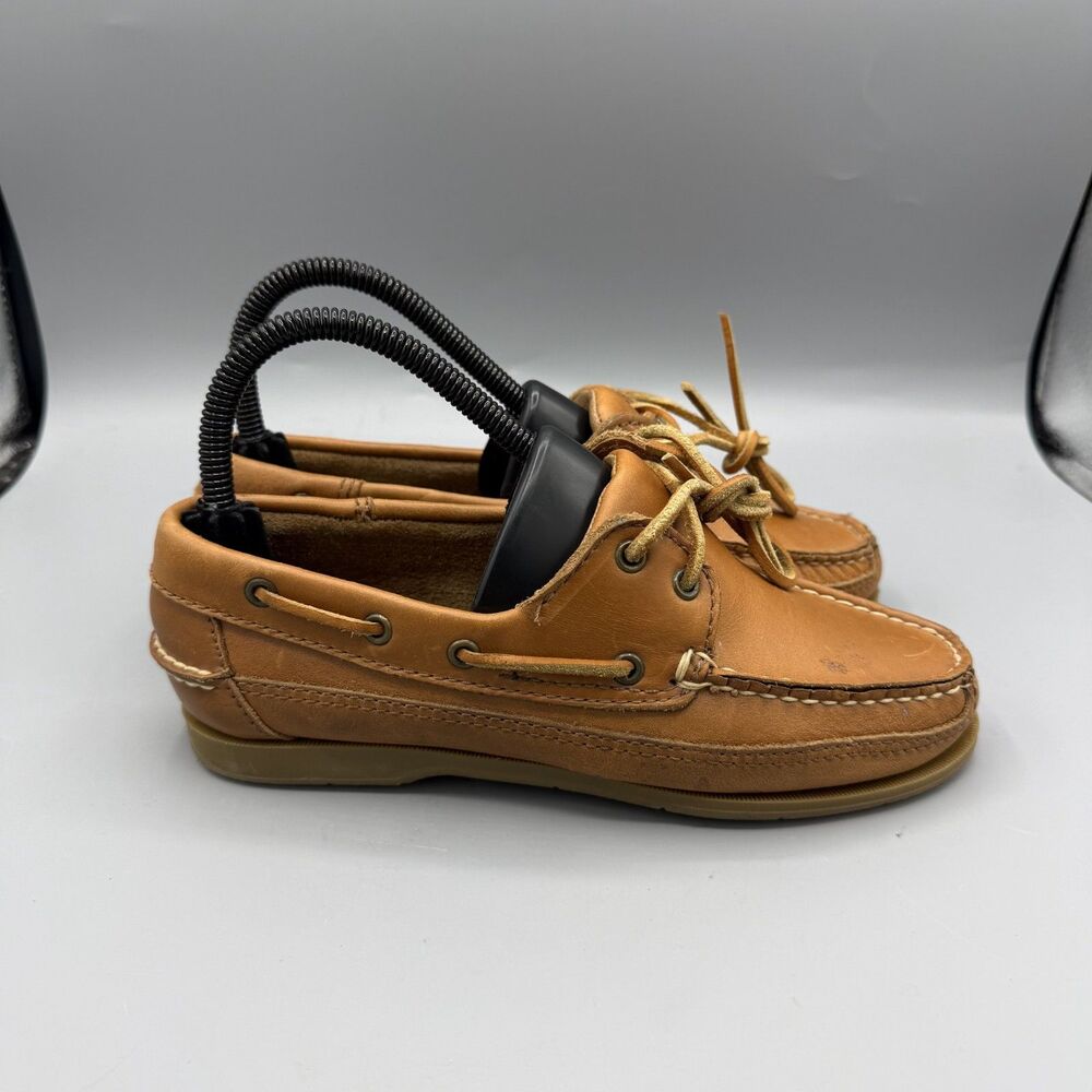 Minnetonka Loafers Womens Brown Leather Casual Moccasins Slip On Size 6.5